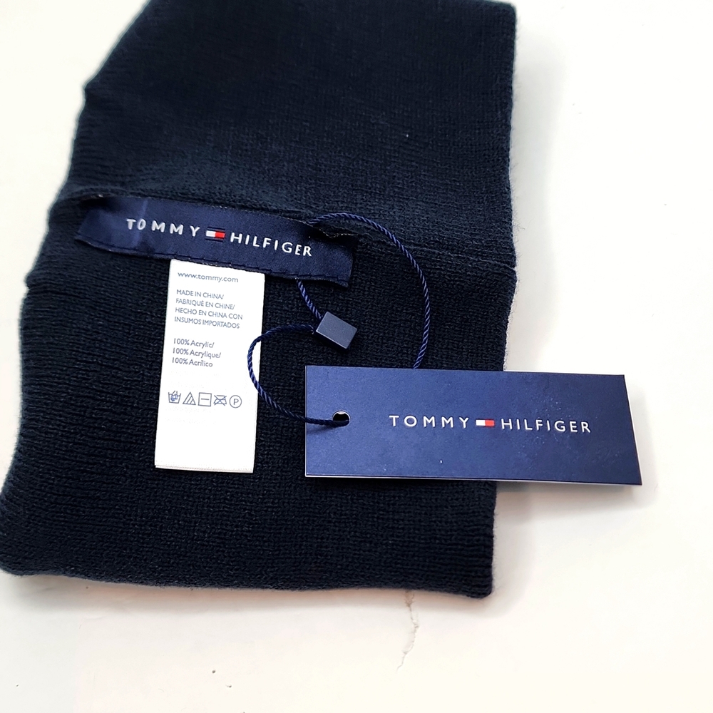 TOMMY HILFIGER HAT BEANIE , NAVY, UNISEX - Picture 7 of 9